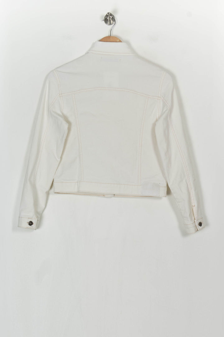 Veste en Jean Blanche - Taille S/36 de la marque La Fée Maraboutée | PARAD122878 - Vendu par Paradigme - Image 5