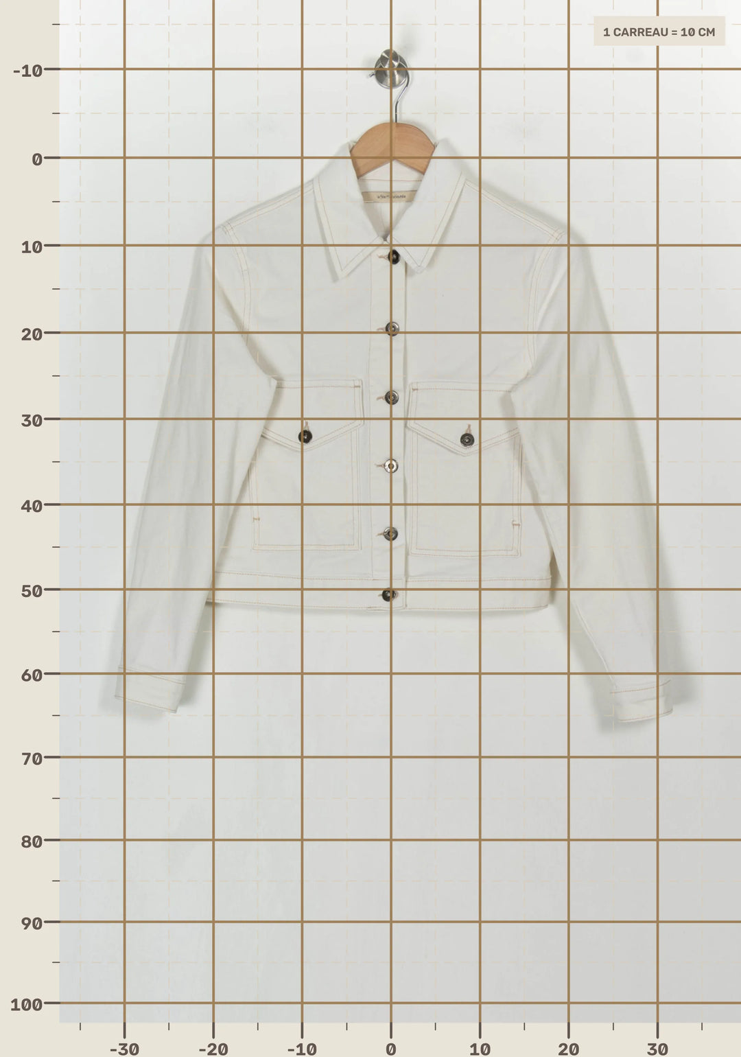Veste en Jean Blanche - Taille S/36 de la marque La Fée Maraboutée | PARAD122878 - Vendu par Paradigme - Image 4