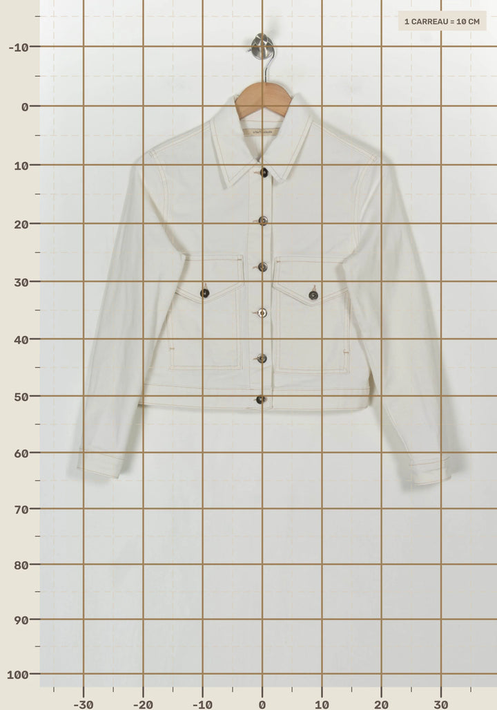 Veste en Jean Blanche - Taille S/36 de la marque La Fée Maraboutée | PARAD122878 - Vendu par Paradigme - Image 4
