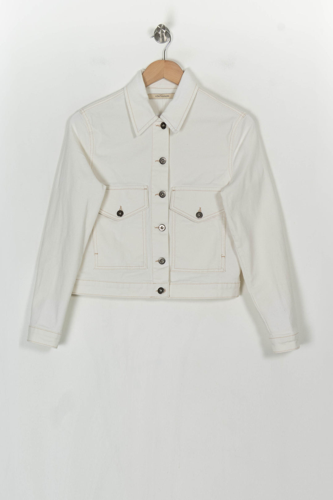 Veste en Jean Blanche - Taille S/36 de la marque La Fée Maraboutée | PARAD122878 - Vendu par Paradigme - Image 2