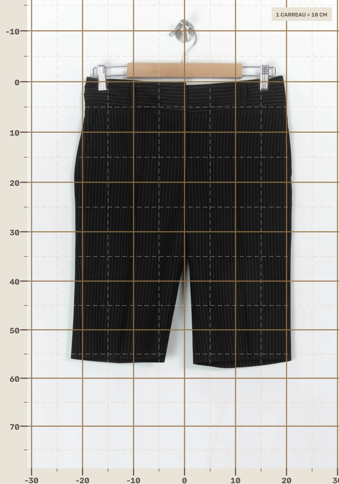 Bermuda Noir à Rayures - Taille M/38 de la marque Caroll | PARAD122885 - Vendu par Paradigme - Image 4