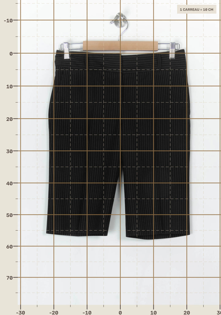 Bermuda Noir à Rayures - Taille M/38 de la marque Caroll | PARAD122885 - Vendu par Paradigme - Image 4