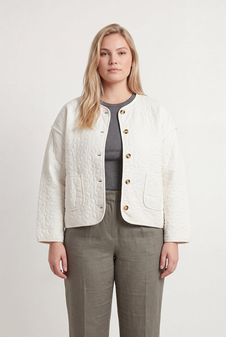 Veste Matelassée Blanche - Taille XL/42 de la marque One Step | PARAD122891 - Vendu par Paradigme - Image 1