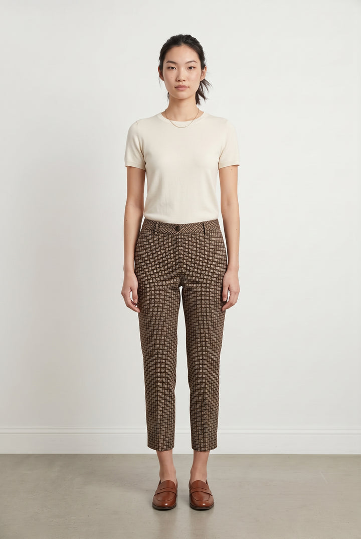 Pantalon Marron et Blanc - Taille S/36 de la marque Weekend Max Mara | PARAD122892 - Vendu par Paradigme - Image 1