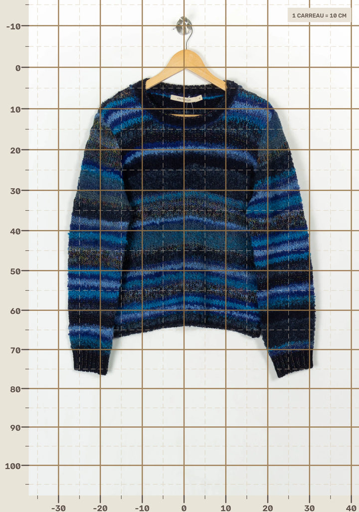 Pull Bleu et Noir - Taille XL/42 de la marque La Fée Maraboutée | PARAD122897 - Vendu par Paradigme - Image 4