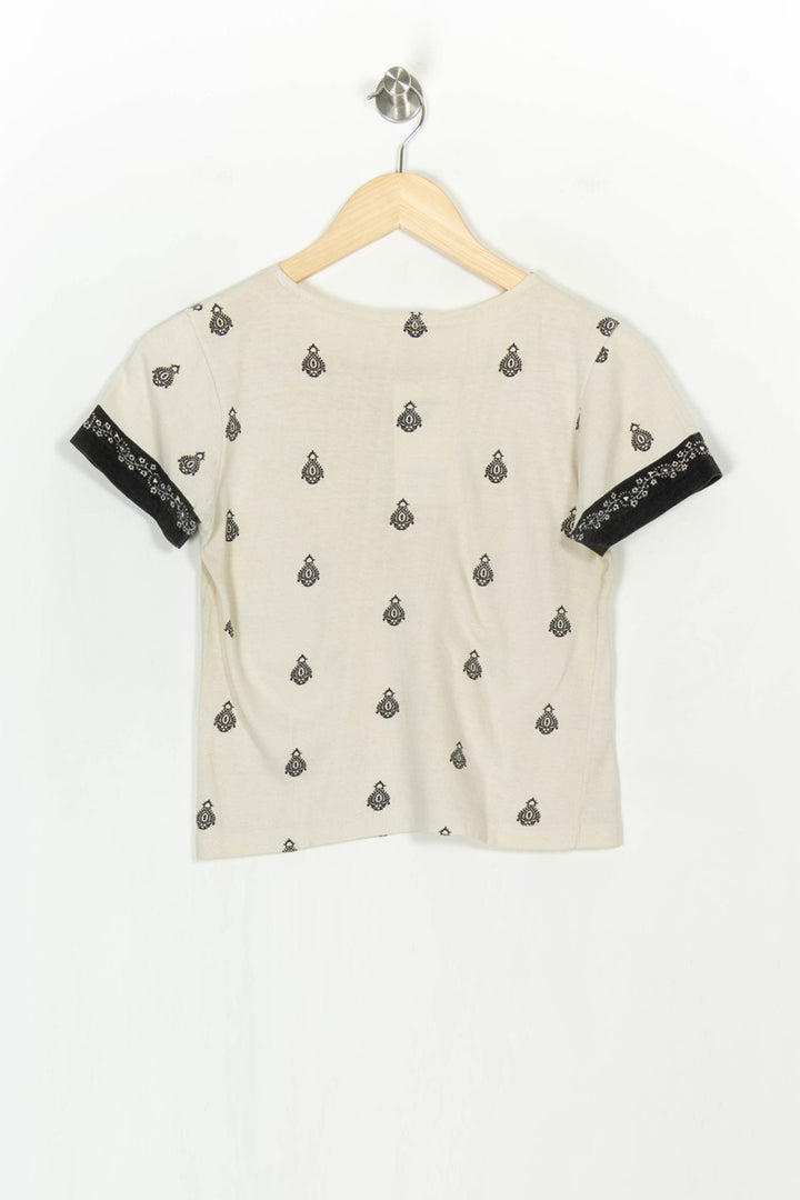 T-shirt Beige et Noir - Taille M/38 de la marque Claudie Pierlot | PARAD122899 - Vendu par Paradigme - Image 5