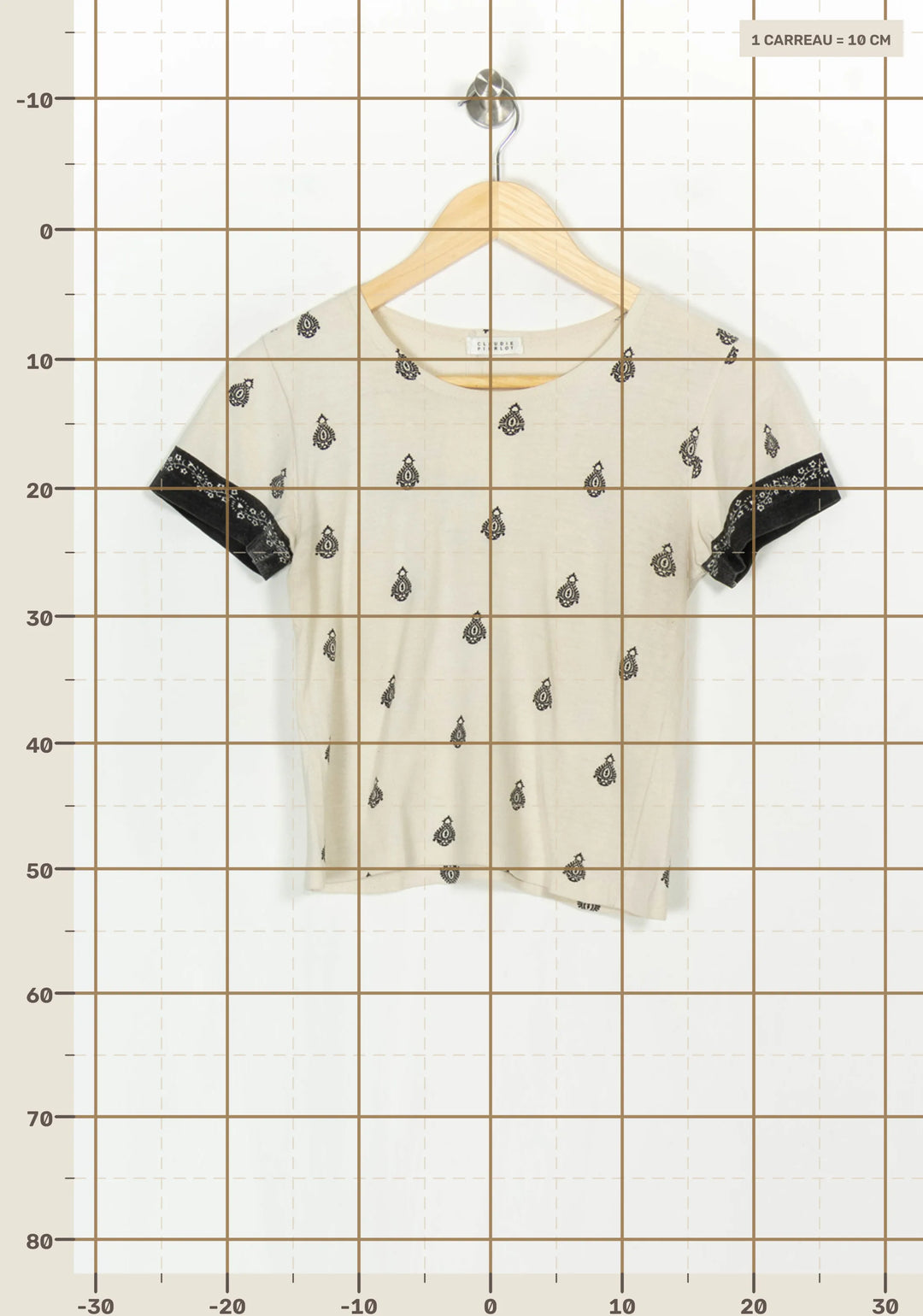 T-shirt Beige et Noir - Taille M/38 de la marque Claudie Pierlot | PARAD122899 - Vendu par Paradigme - Image 4