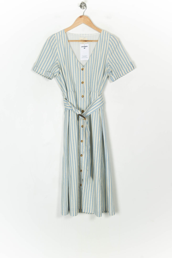 Robe Midi Rayée Bleue et Blanche - Taille M/38 de la marque Sézane | PARAD123402 - Vendu par Paradigme - Image 5