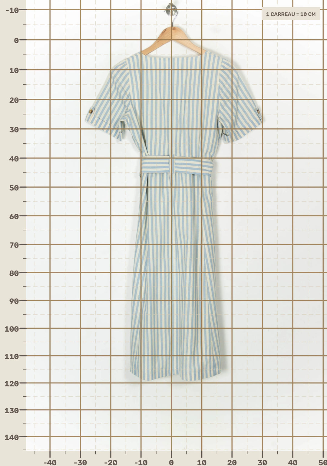 Robe Midi Rayée Bleue et Blanche - Taille M/38 de la marque Sézane | PARAD123402 - Vendu par Paradigme - Image 4