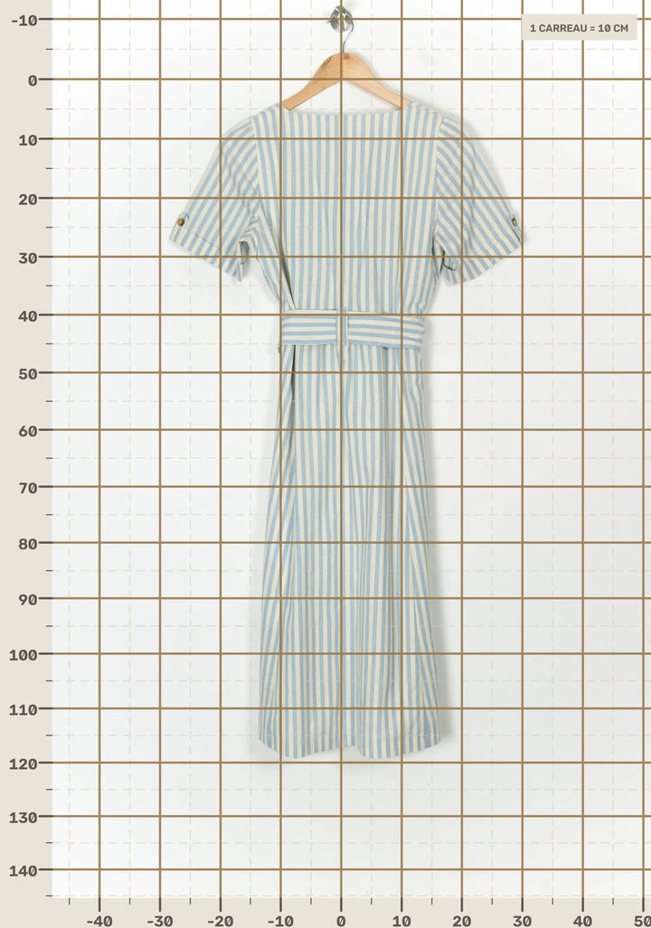 Robe Midi Rayée Bleue et Blanche - Taille M/38 de la marque Sézane | PARAD123402 - Vendu par Paradigme - Image 4