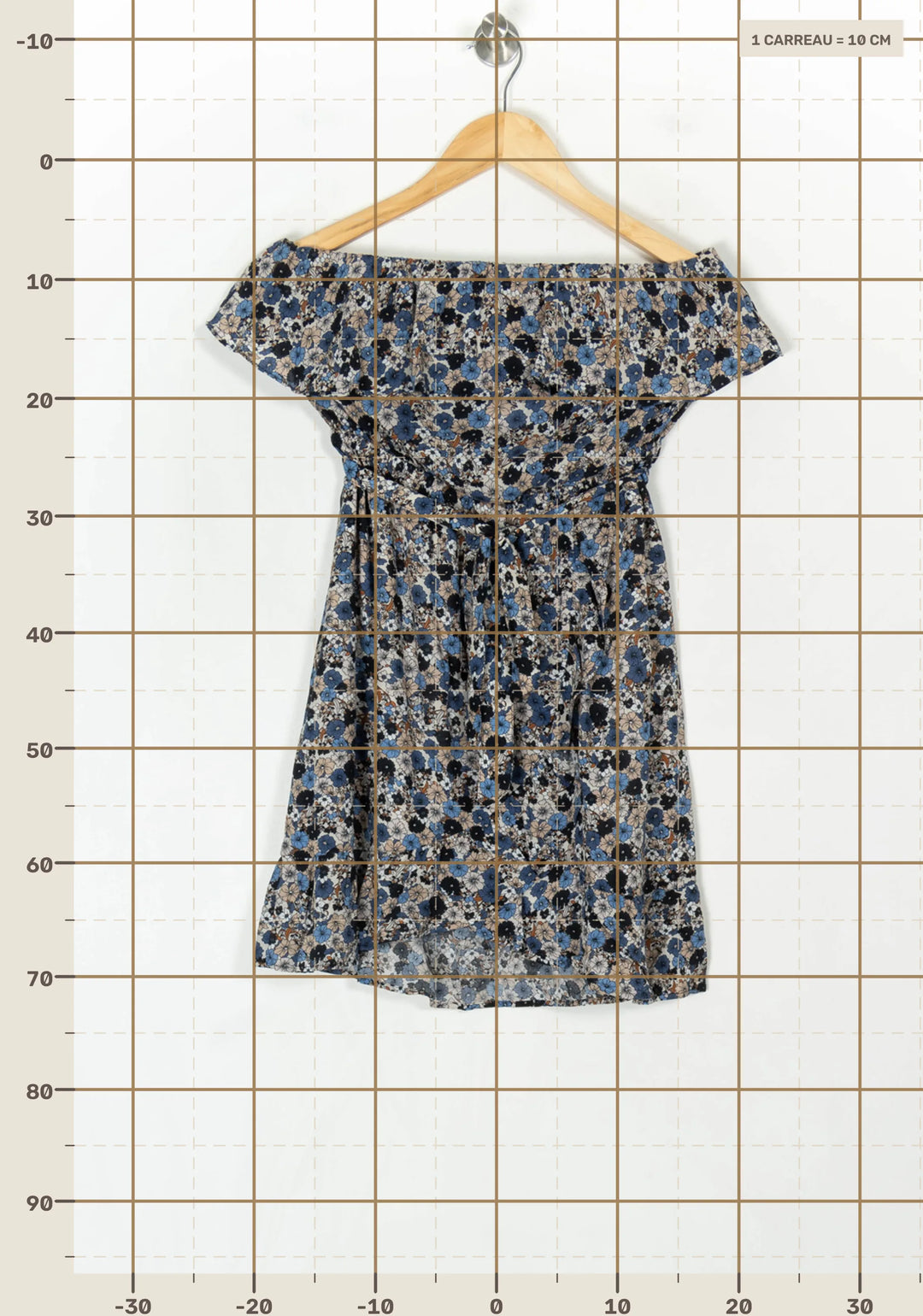 Robe Courte Bleue et Beige - Taille S/36 de la marque Sézane | PARAD123403 - Vendu par Paradigme - Image 4