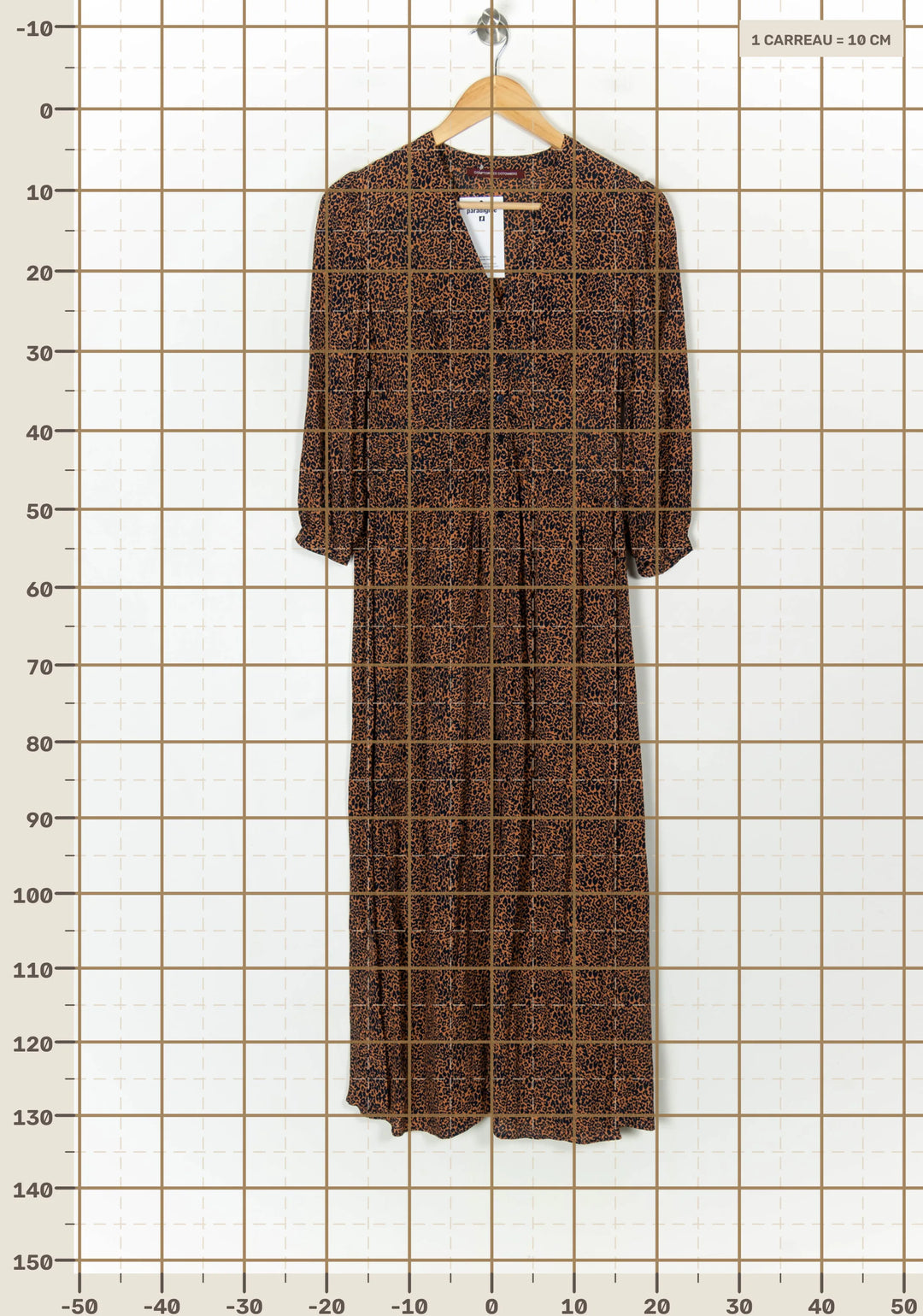 Robe Longue Marron et Noire - Taille S/36 de la marque Comptoir des Cotonniers | PARAD123408 - Vendu par Paradigme - Image 4