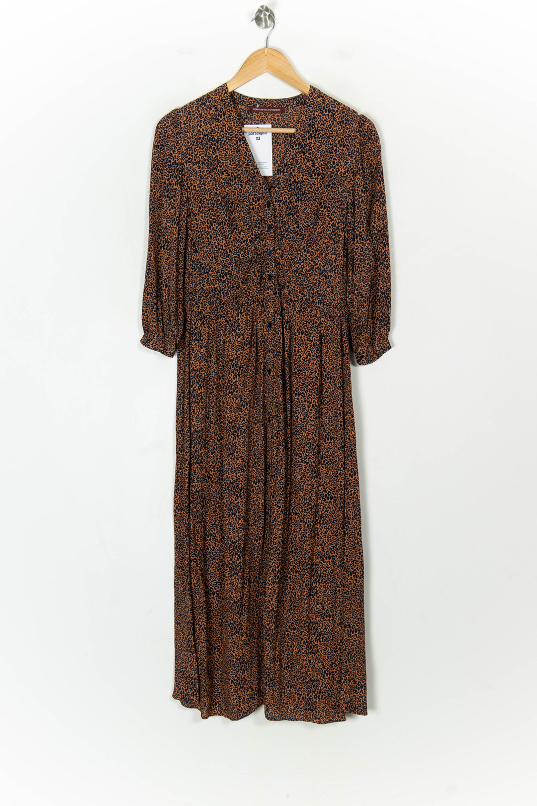 Robe Longue Marron et Noire - Taille S/36 de la marque Comptoir des Cotonniers | PARAD123408 - Vendu par Paradigme - Image 2
