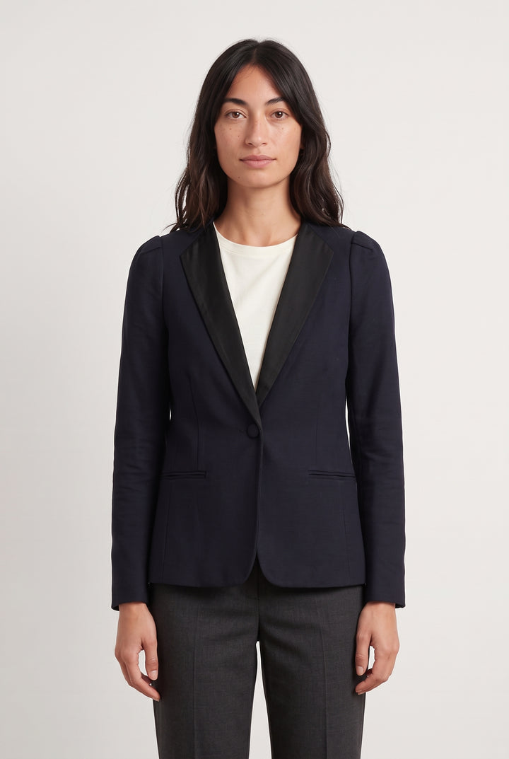 Veste De Tailleur Bleu Marine - Taille S/36 de la marque Claudie Pierlot | PARAD123424 - Vendu par Paradigme - Image 1