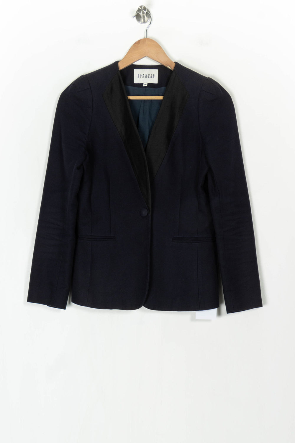 Veste De Tailleur Bleu Marine - Taille S/36 de la marque Claudie Pierlot | PARAD123424 - Vendu par Paradigme - Image 2