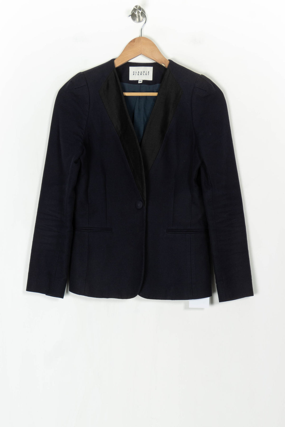 Veste De Tailleur Bleu Marine - Taille S/36 de la marque Claudie Pierlot | PARAD123424 - Vendu par Paradigme - Image 2