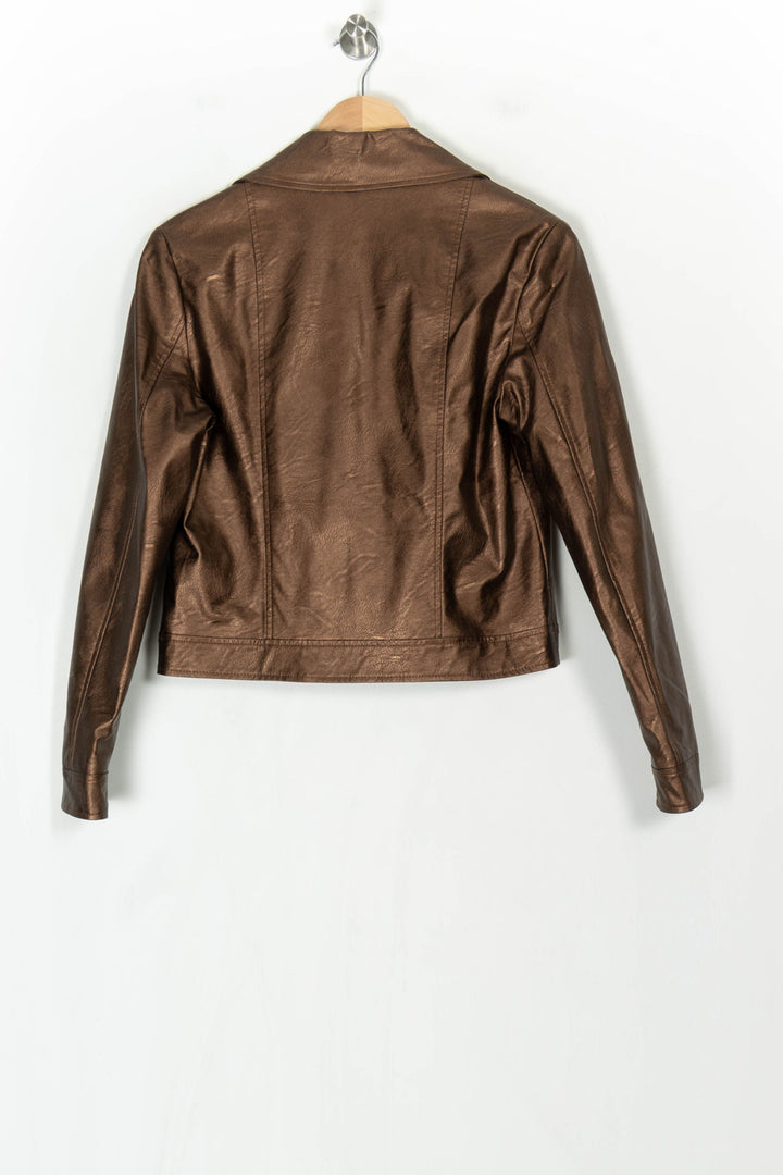 Veste Motard Marron - Taille M/38 de la marque La Fée Maraboutée | PARAD123433 - Vendu par Paradigme - Image 5