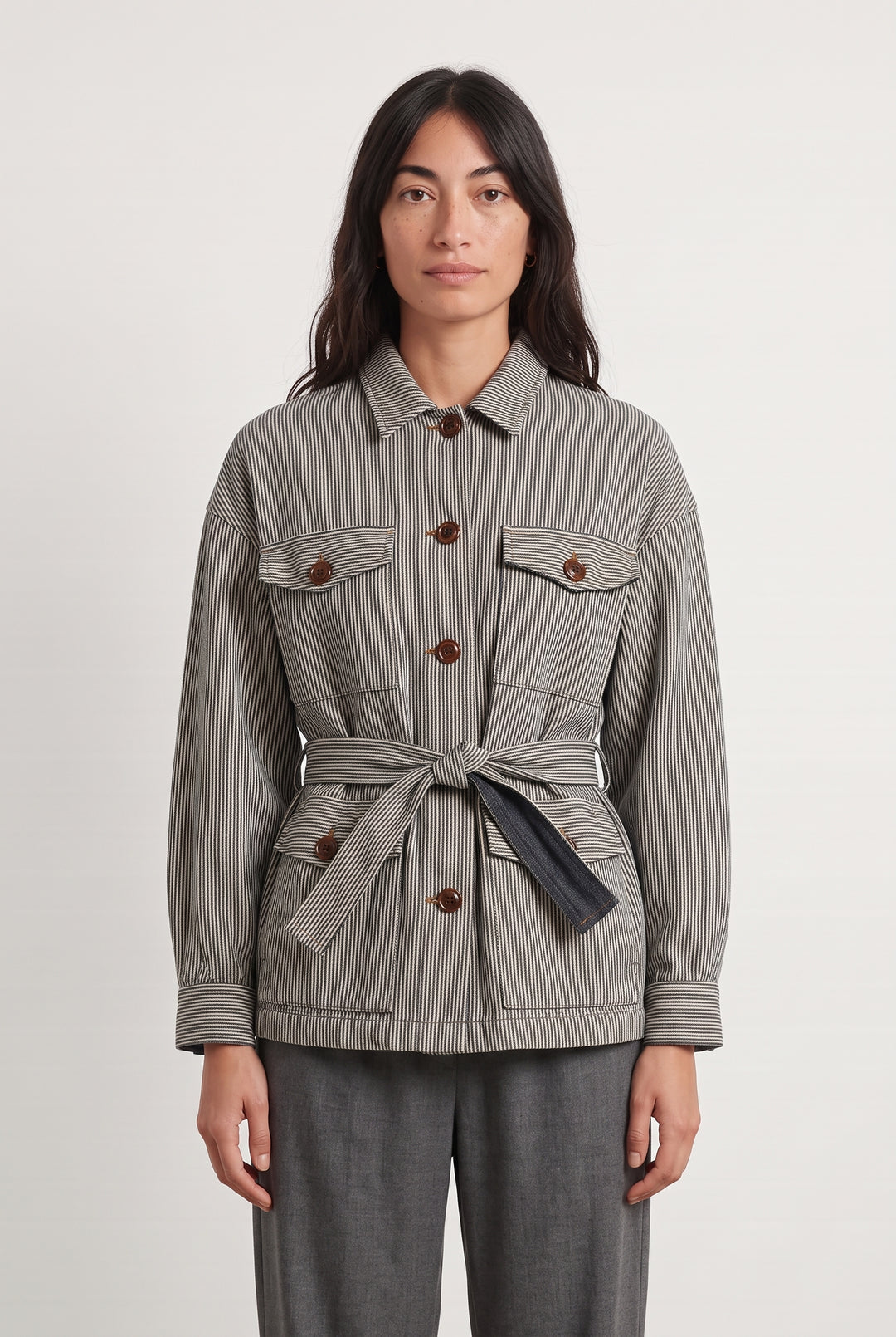 Veste Rayée Bleue et Beige - Taille S/36 de la marque Sessùn | PARAD123474 - Vendu par Paradigme - Image 1