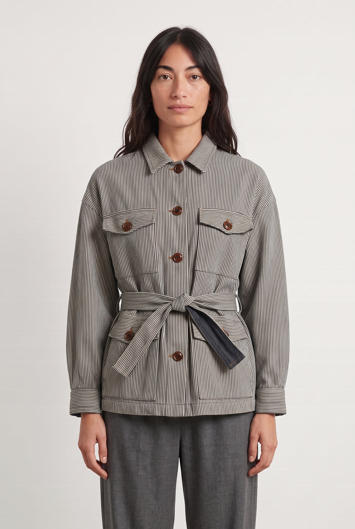Veste Rayée Bleue et Beige - Taille S/36 de la marque Sessùn | PARAD123474 - Vendu par Paradigme - Image 1