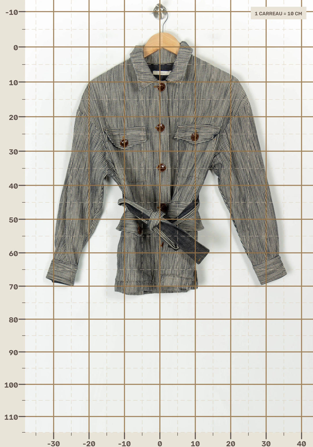 Veste Rayée Bleue et Beige - Taille S/36 de la marque Sessùn | PARAD123474 - Vendu par Paradigme - Image 4