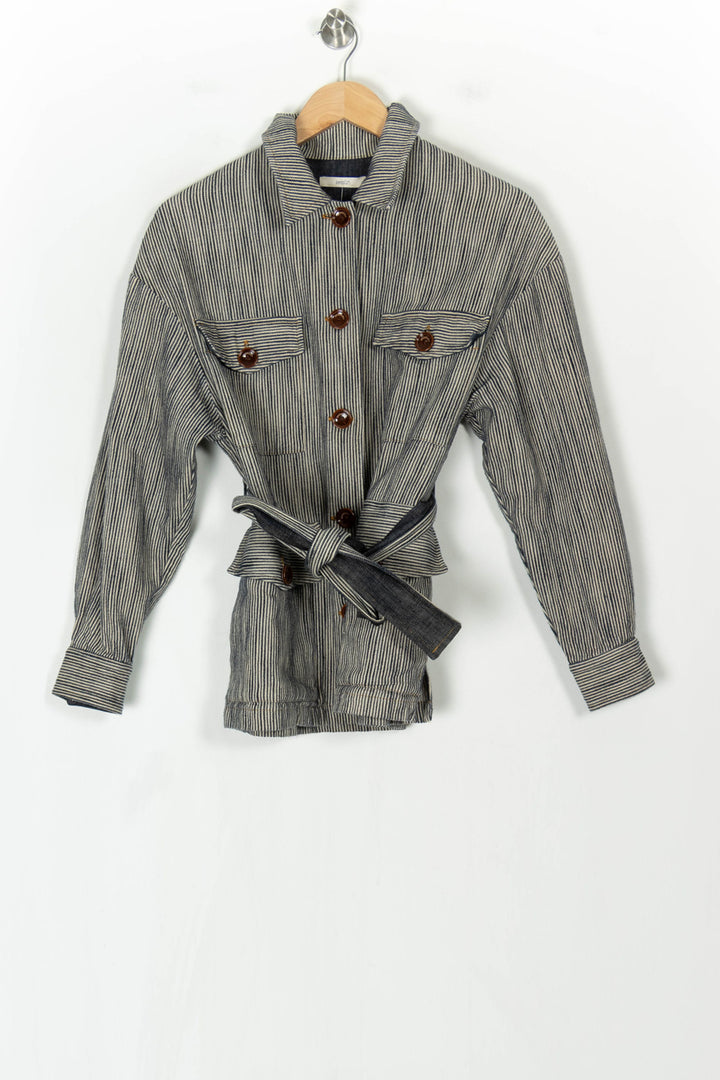 Veste Rayée Bleue et Beige - Taille S/36 de la marque Sessùn | PARAD123474 - Vendu par Paradigme - Image 2