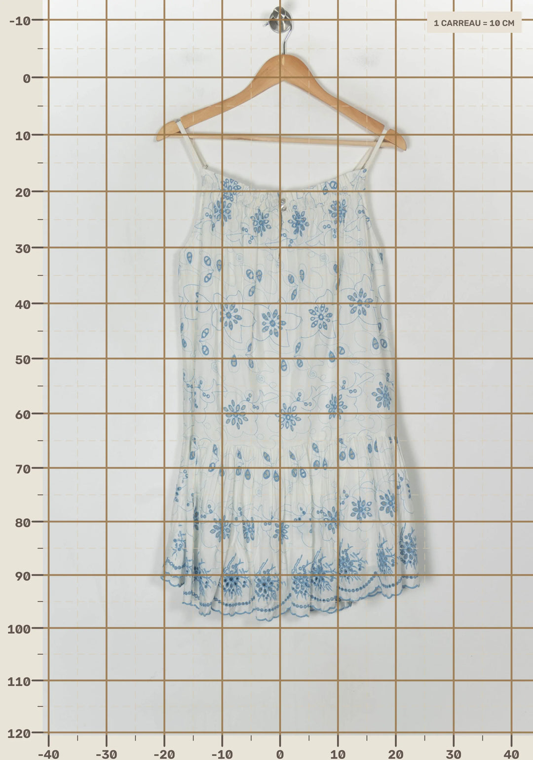 Robe Midi Blanche et Bleue - Taille XS/34 de la marque IKKS | PARAD123476 - Vendu par Paradigme - Image 4