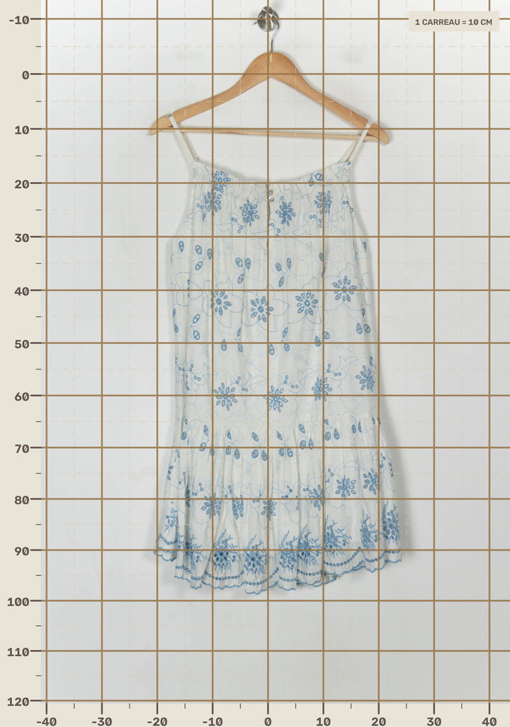 Robe Midi Blanche et Bleue - Taille XS/34 de la marque IKKS | PARAD123476 - Vendu par Paradigme - Image 4