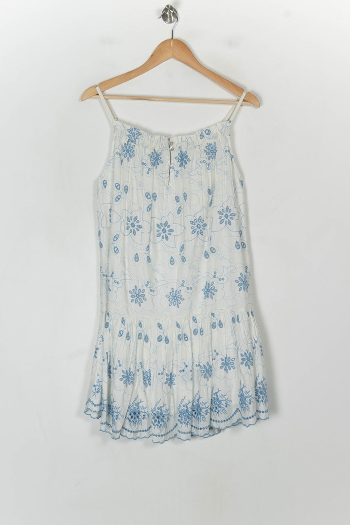 Robe Midi Blanche et Bleue - Taille XS/34 de la marque IKKS | PARAD123476 - Vendu par Paradigme - Image 2