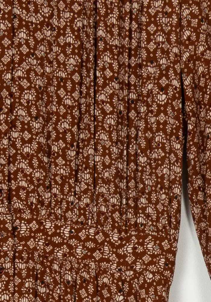 Robe Midi Marron et Écru - Taille S/36 de la marque Sessùn | PARAD123479 - Vendu par Paradigme - Image 3