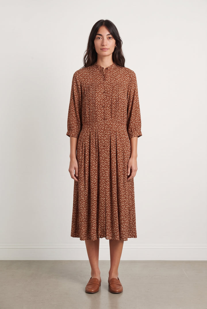 Robe Midi Marron et Écru - Taille S/36 de la marque Sessùn | PARAD123479 - Vendu par Paradigme - Image 1