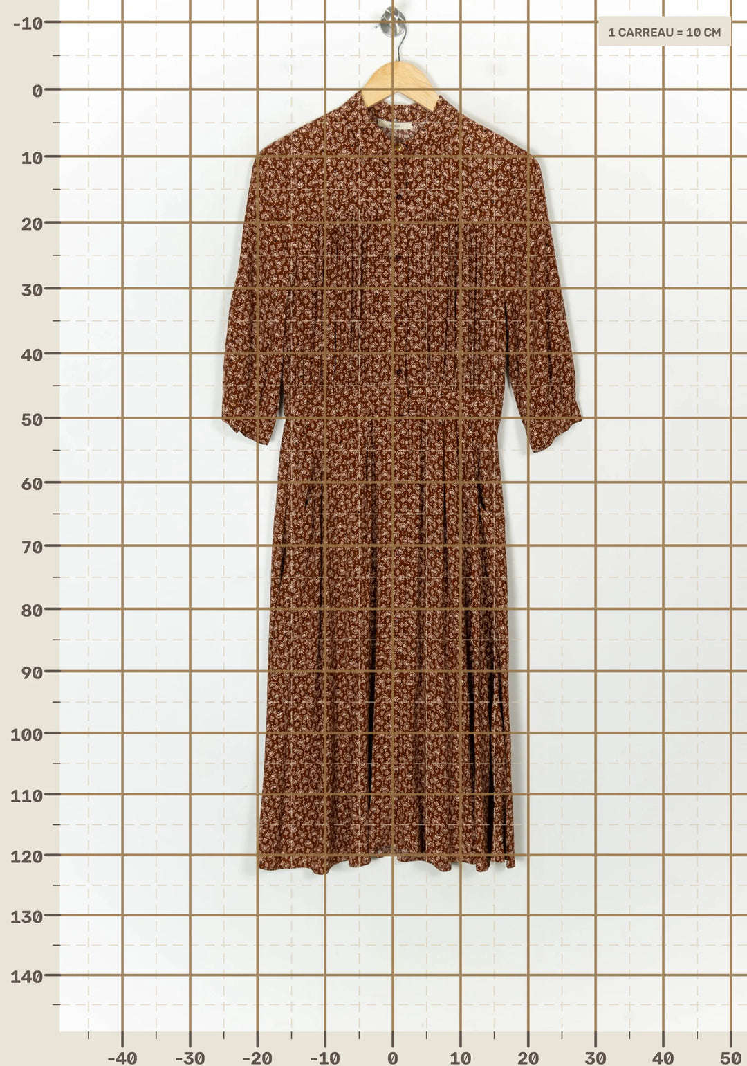 Robe Midi Marron et Écru - Taille S/36 de la marque Sessùn | PARAD123479 - Vendu par Paradigme - Image 4
