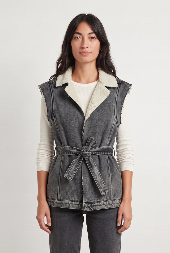 Veste Sans Manches Noire et Écrue - Taille XS/34 de la marque Imprevu | PARAD123491 - Vendu par Paradigme - Image 1