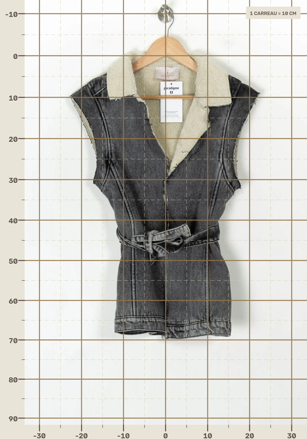 Veste Sans Manches Noire et Écrue - Taille XS/34 de la marque Imprevu | PARAD123491 - Vendu par Paradigme - Image 4