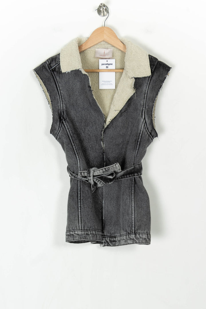 Veste Sans Manches Noire et Écrue - Taille XS/34 de la marque Imprevu | PARAD123491 - Vendu par Paradigme - Image 2