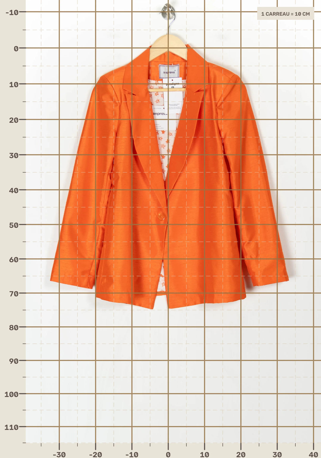 Blazer Orange - Taille XS/34 de la marque Imprevu | PARAD123498 - Vendu par Paradigme - Image 4