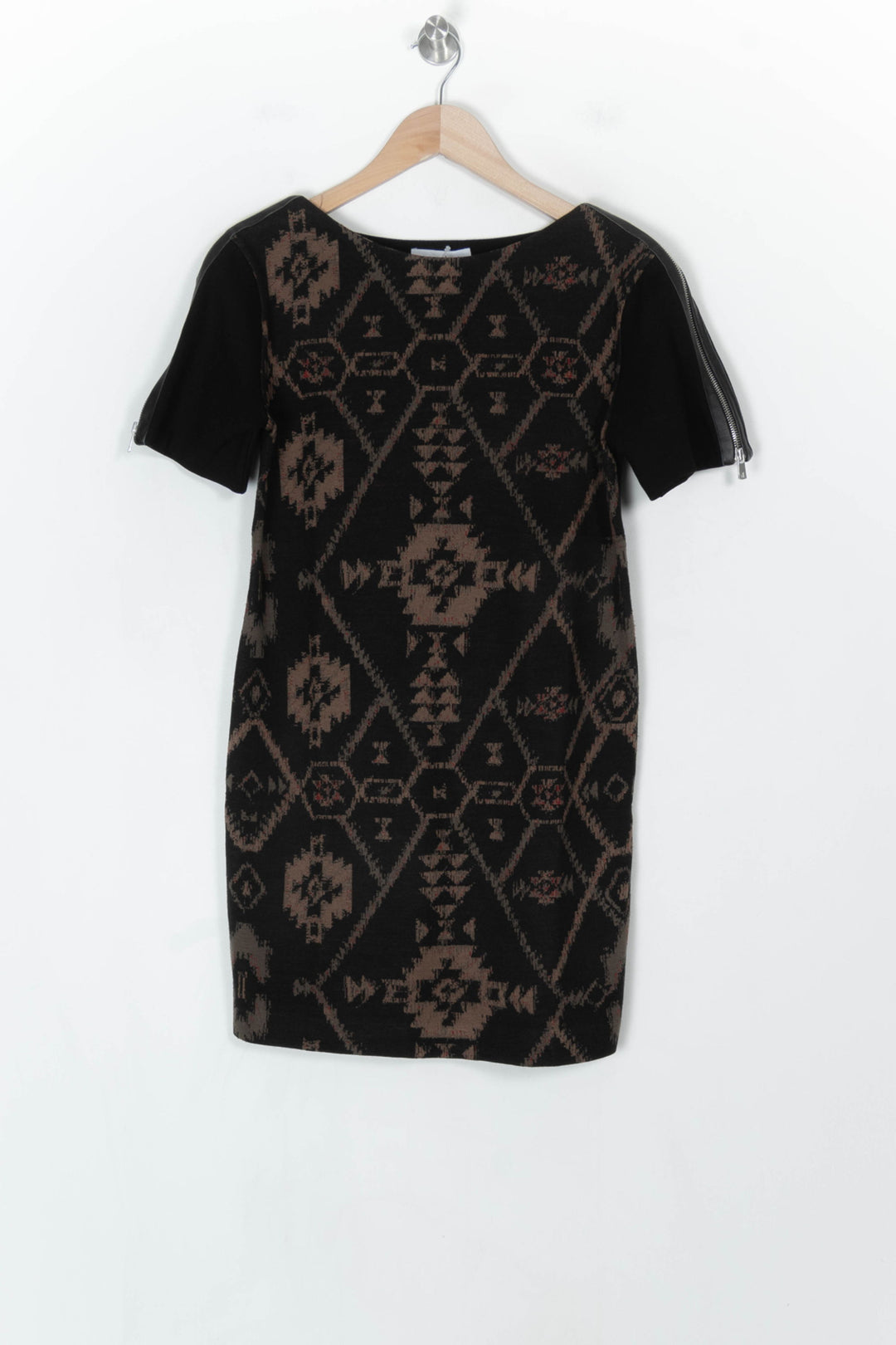 Robe Midi Noire et Marron - Taille S/36 de la marque Sandro | PARAD123512 - Vendu par Paradigme - Image 2