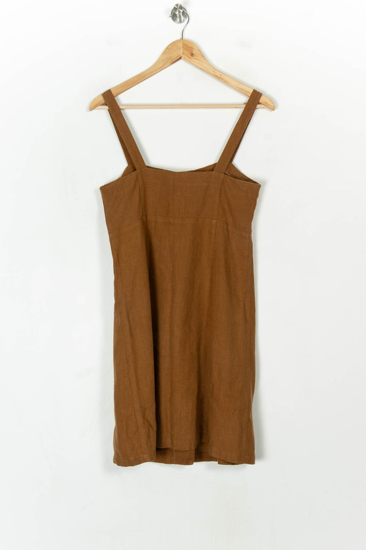 Robe Courte Boutonnée Marron - Taille M/38 de la marque Sézane | PARAD123523 - Vendu par Paradigme - Image 5