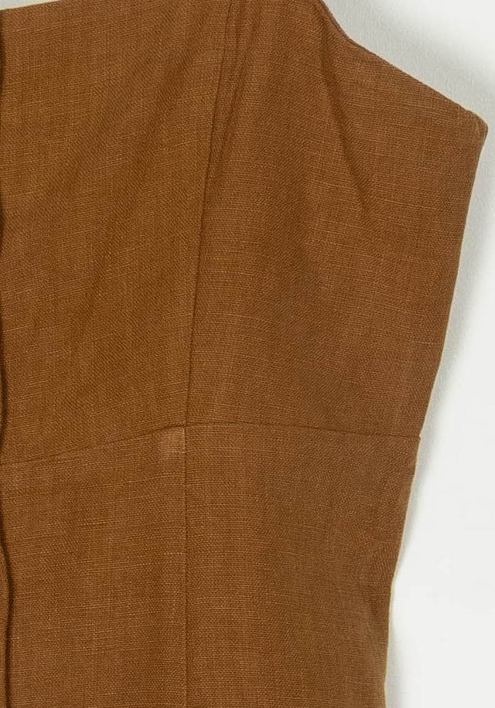 Robe Courte Boutonnée Marron - Taille M/38 de la marque Sézane | PARAD123523 - Vendu par Paradigme - Image 3