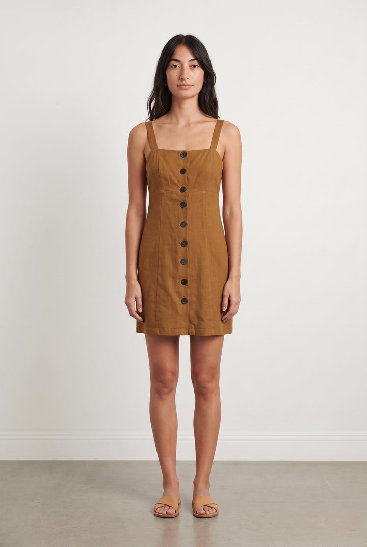 Robe Courte Boutonnée Marron - Taille M/38 de la marque Sézane | PARAD123523 - Vendu par Paradigme - Image 1
