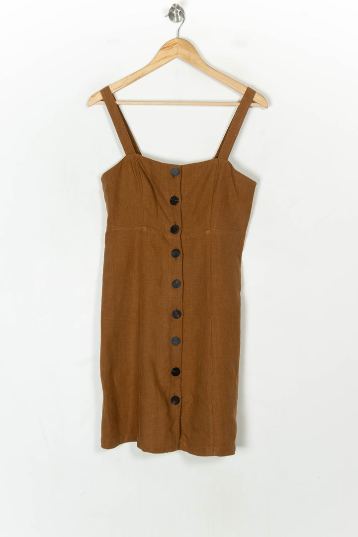Robe Courte Boutonnée Marron - Taille M/38 de la marque Sézane | PARAD123523 - Vendu par Paradigme - Image 2