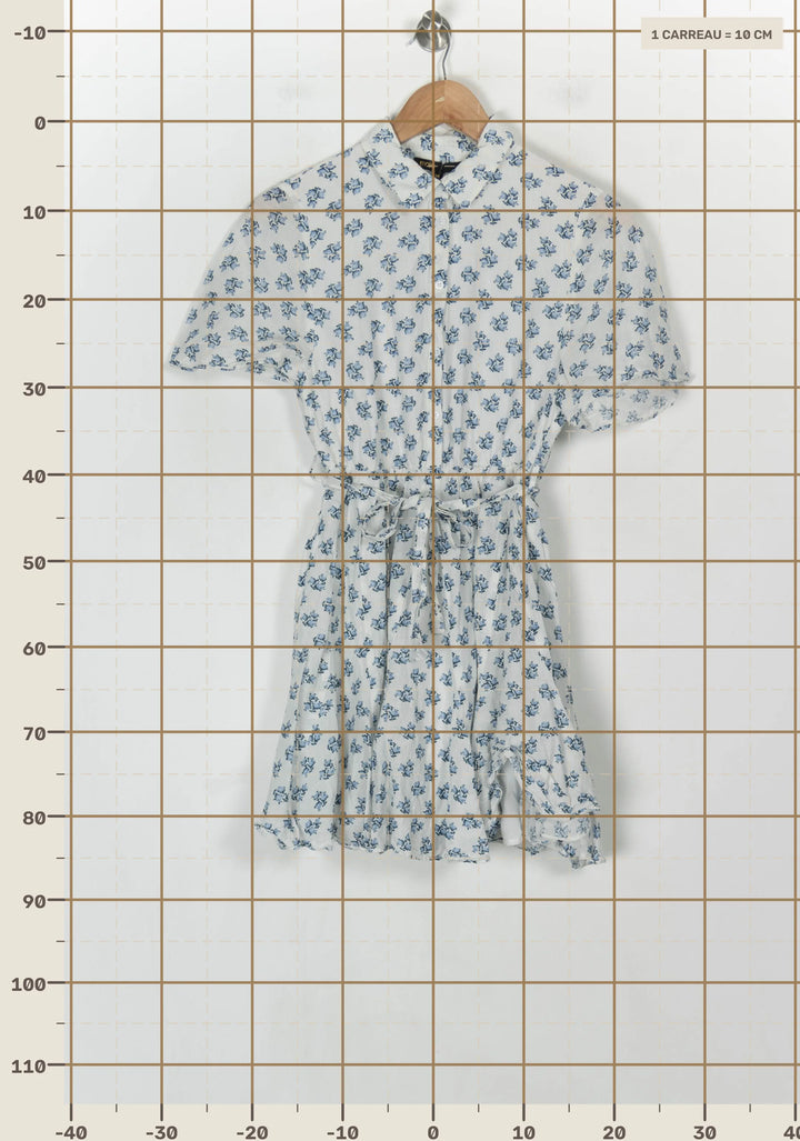 Robe Courte Blanche et Bleue - Taille XS/34 de la marque Maje | PARAD123530 - Vendu par Paradigme - Image 4