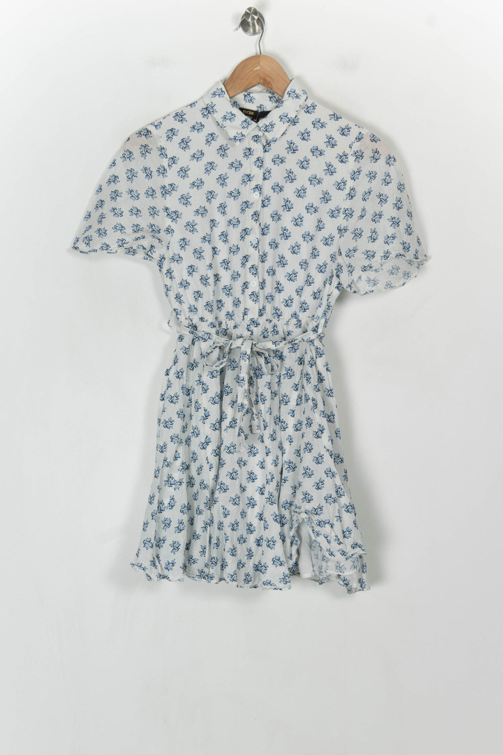 Robe Courte Blanche et Bleue - Taille XS/34 de la marque Maje | PARAD123530 - Vendu par Paradigme - Image 2
