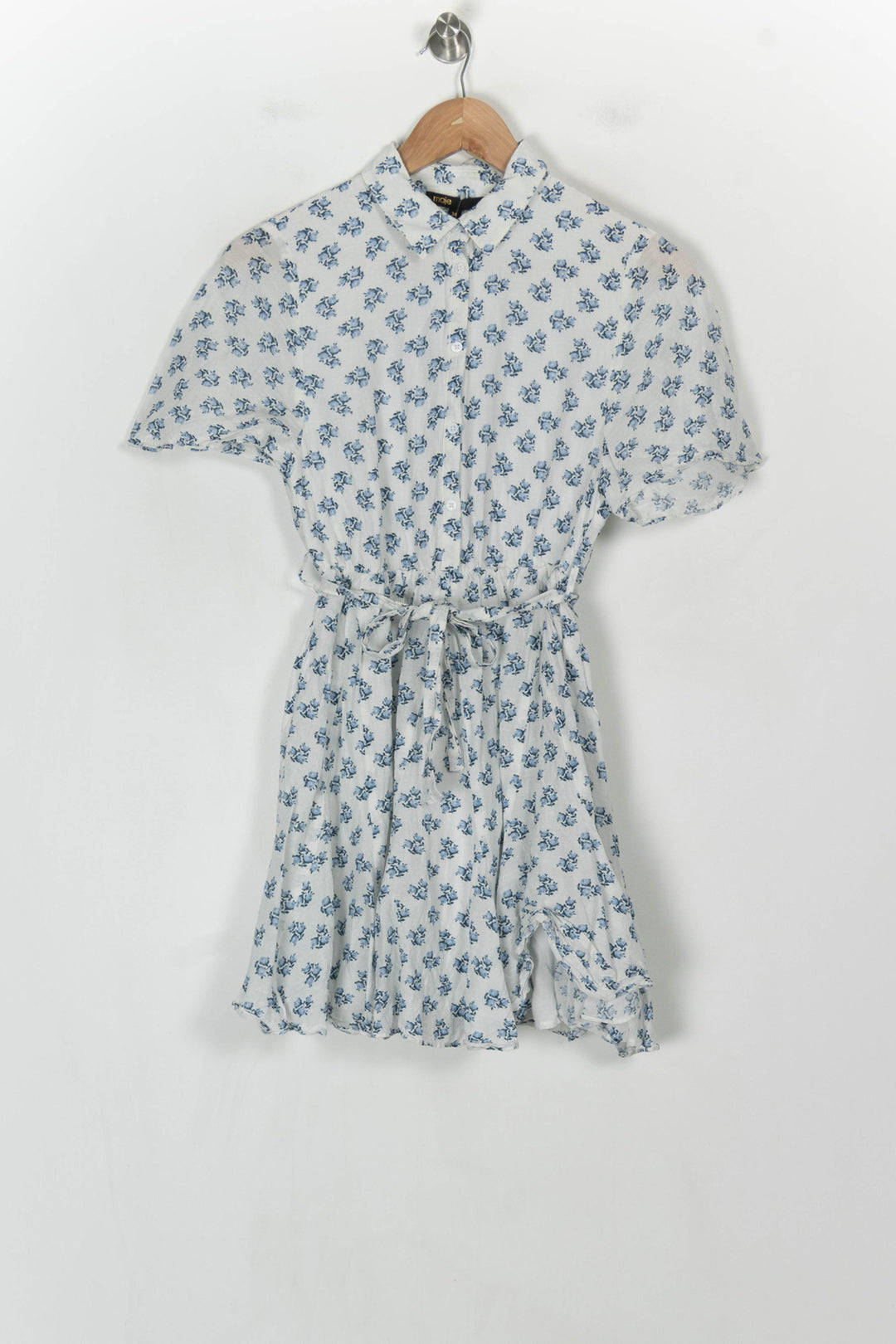 Robe Courte Blanche et Bleue - Taille XS/34 de la marque Maje | PARAD123530 - Vendu par Paradigme - Image 2
