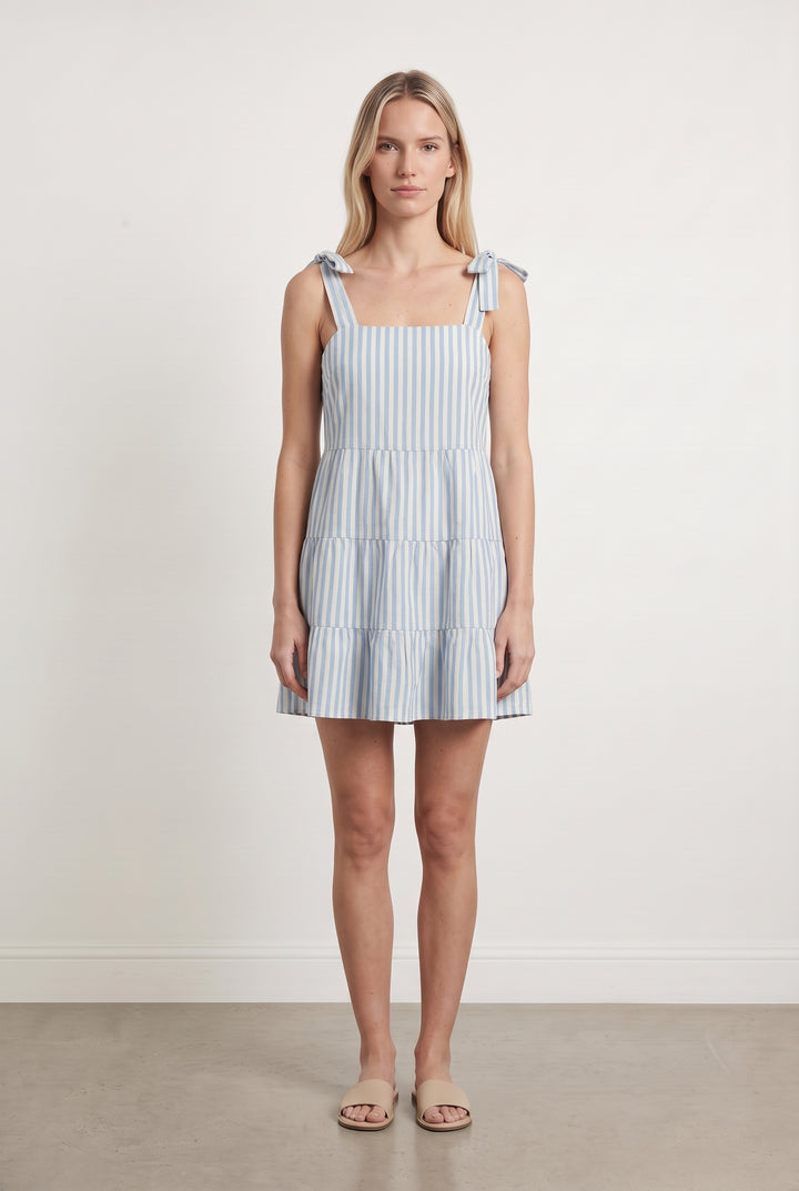 Robe Longue Bleu et Blanc - Taille M/38 de la marque Sézane | PARAD123532 - Vendu par Paradigme - Image 1