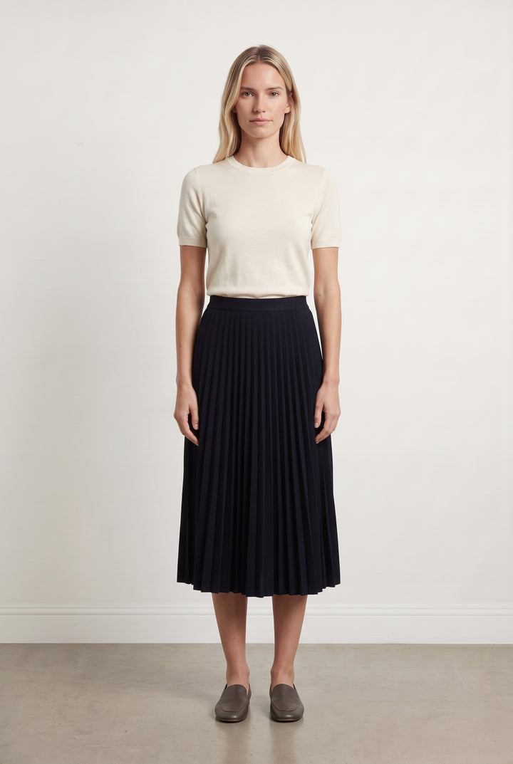 Jupe Plissée Bleu Marine - Taille XS/34 de la marque Soi Paris | PARAD123533 - Vendu par Paradigme - Image 1