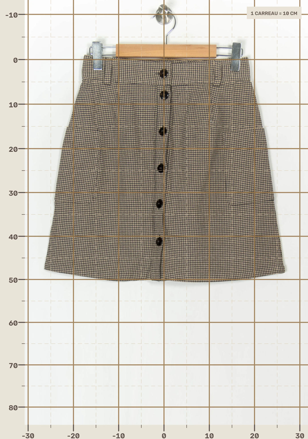 Jupe courte Beige et Marron - Taille L/40 de la marque Sézane | PARAD123534 - Vendu par Paradigme - Image 4