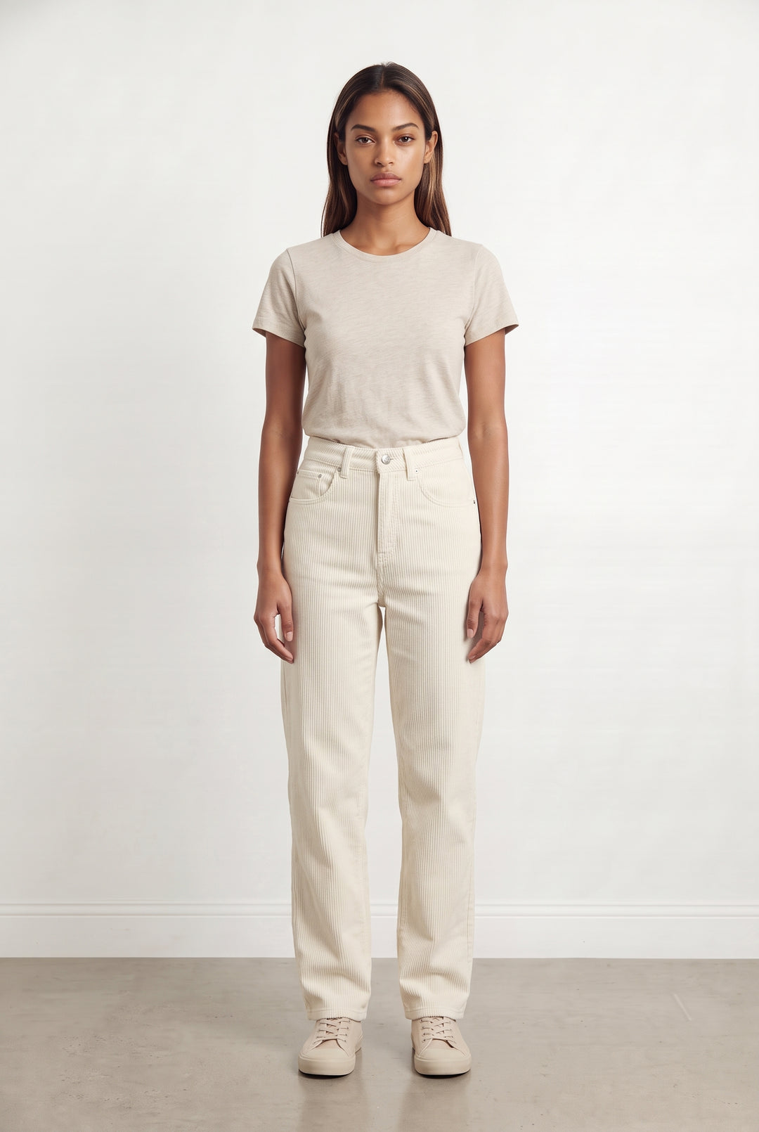 Pantalon en velours côtelé écru - Taille XS/34 de la marque Claudie Pierlot | PARAD123538 - Vendu par Paradigme - Image 1