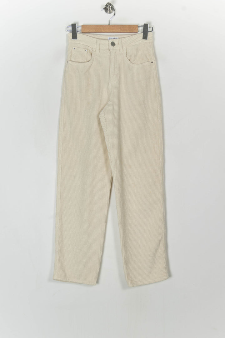 Pantalon en velours côtelé écru - Taille XS/34 de la marque Claudie Pierlot | PARAD123538 - Vendu par Paradigme - Image 2