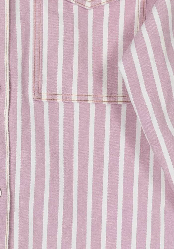 Veste Chemise Rayée Rose et Blanche - Taille XS/34 de la marque ba&amp;sh | PARAD123592 - Vendu par Paradigme - Image 3