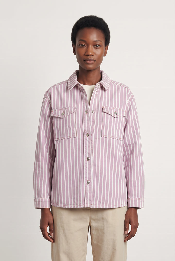 Veste Chemise Rayée Rose et Blanche - Taille XS/34 de la marque ba&amp;sh | PARAD123592 - Vendu par Paradigme - Image 1